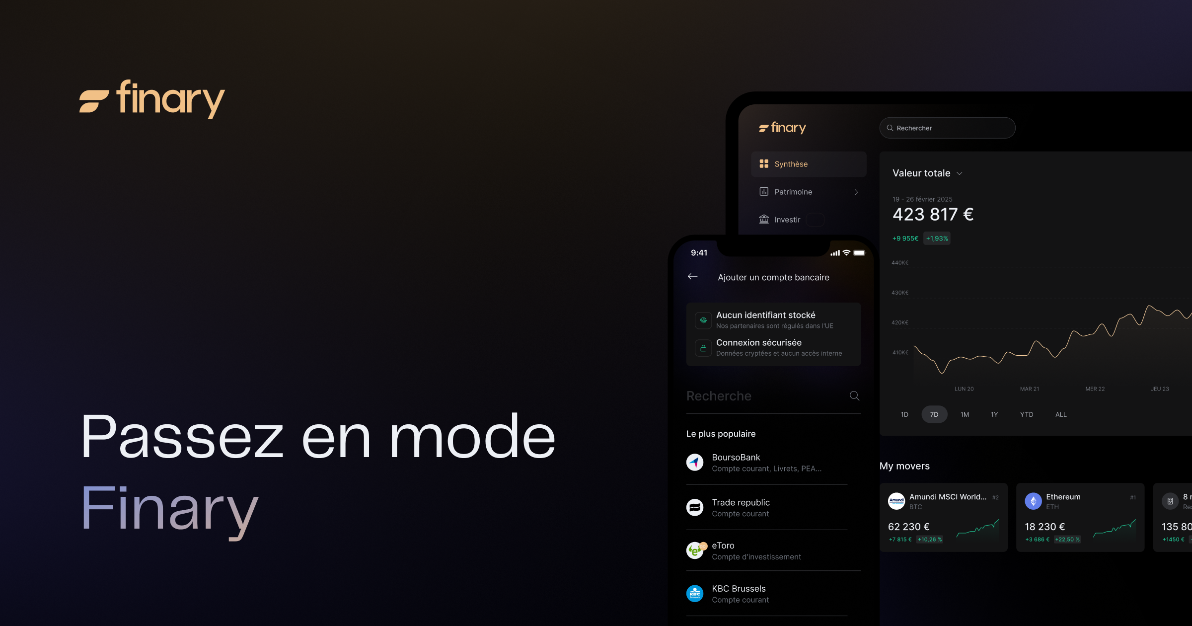 Finary Lite - Suivez l’intégralité de votre patrimoine