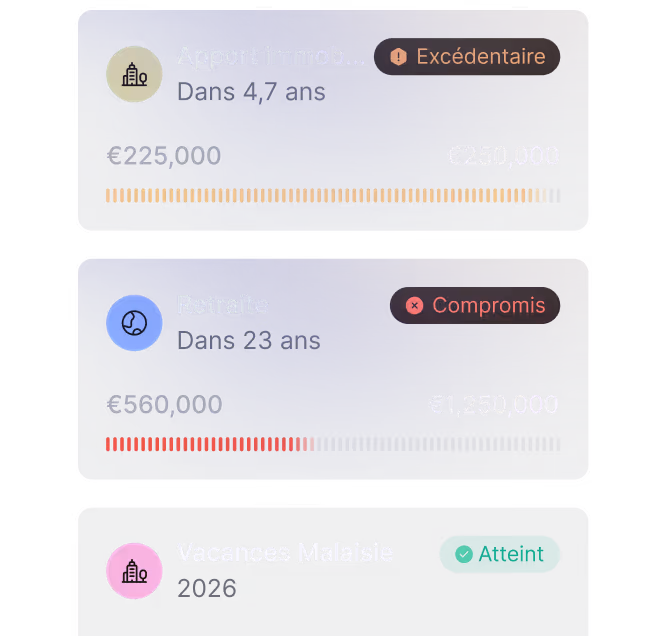 Objectifs financiers dans l'app Finary