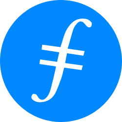 Logo Filecoin bleu et blanc