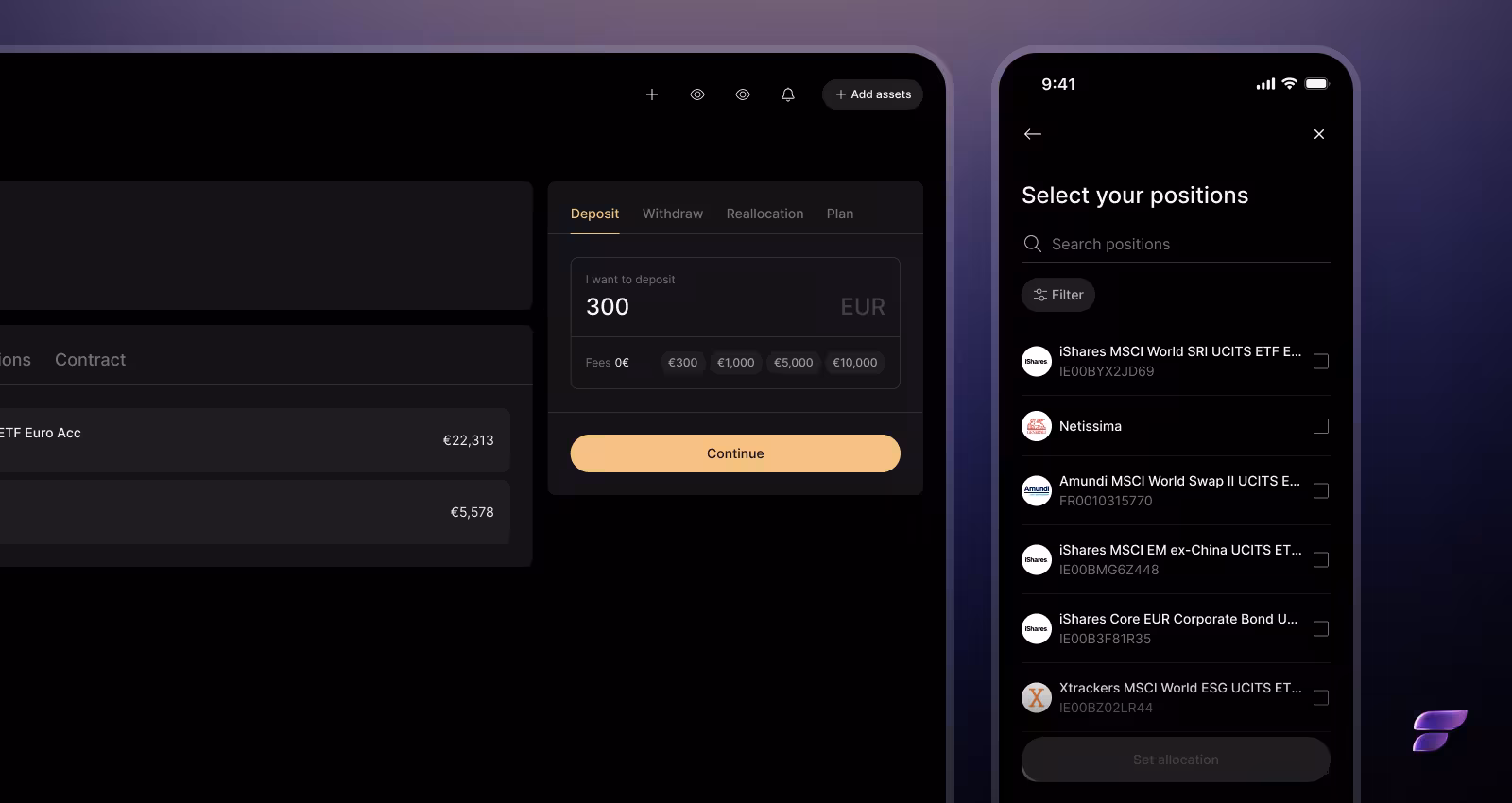 Finary Life deposit from Finary